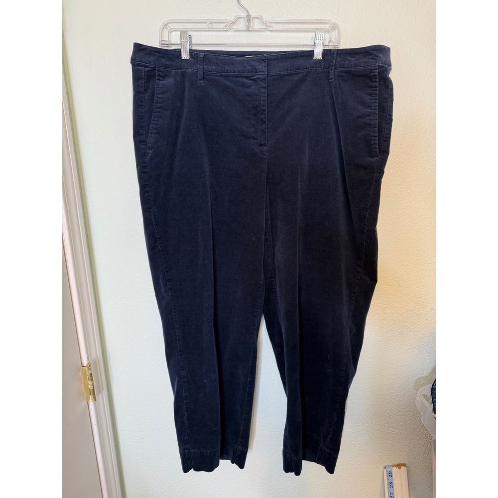 J. Jill Navy Blue Corduroy Stretch Straight Leg Pants Womens Size 20